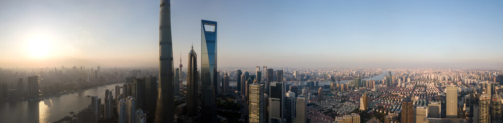 Fototapeta na wymiar Shanghai Skyline Panorama