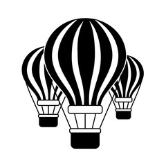 three airballoons travel recreation tourism vector illustration