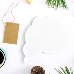 Icon thoughts, Christmas tree, coffee, cones, dry orange, Christmas balls