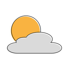 cloud sun day nature weather scene vector illustration
