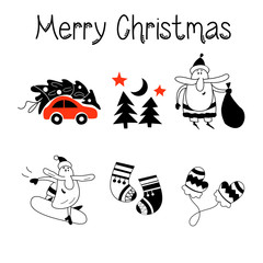 Set of vector Christmas clipart.
