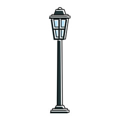 park street lamp light glass vintage decoration vector illustration