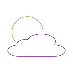 cloud sun day nature weather scene vector illustration