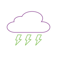 cloud weather with thunder bolt storm vector illustration