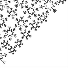 snowflakes in the corner paper design winter vector illustration