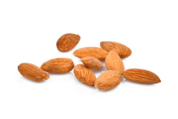 almonds seeds isolated on white background