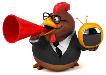 Fun chicken - 3D Illustration