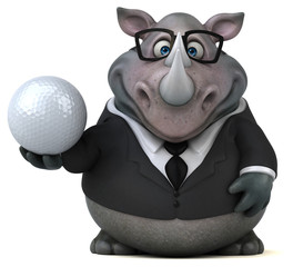 Naklejka premium Fun rhinoceros - 3D Illustration