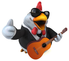 Fun chicken - 3D Illustration