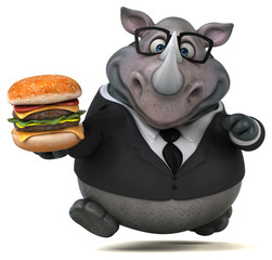 Naklejka premium Fun rhinoceros - 3D Illustration