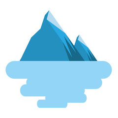 Obraz premium peak mountain snow landscape land scene vector illustration