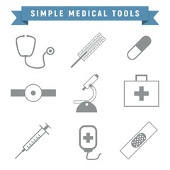 Simple Outline Medical Tools Package