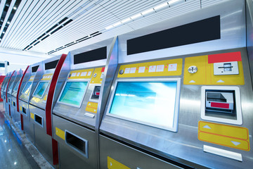pull ticket from automatic machine at shanghai-train station