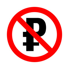 ruble forbidden, flat red round sign