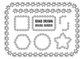Obraz premium Vector set of hand drawn doodle border