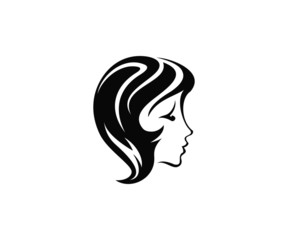 beautiful woman profile vector sihlouette
