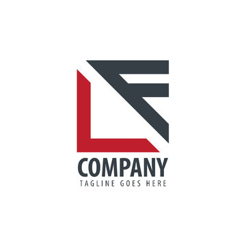 Initial Letter LF Design Square and Triangle Logo
