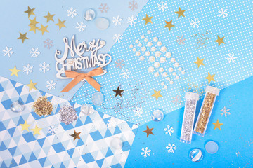 Paper and glitter for Christmas craft making