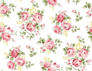 Stickers pour porte Roses Beau motif de fleur rose, petit bouquet floral vintage pour la mode