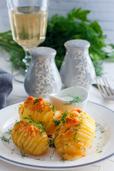Potatoes in Swedish, selective focus