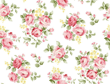 Beautiful rose flower pattern , little floral bouquet vintage for fashion