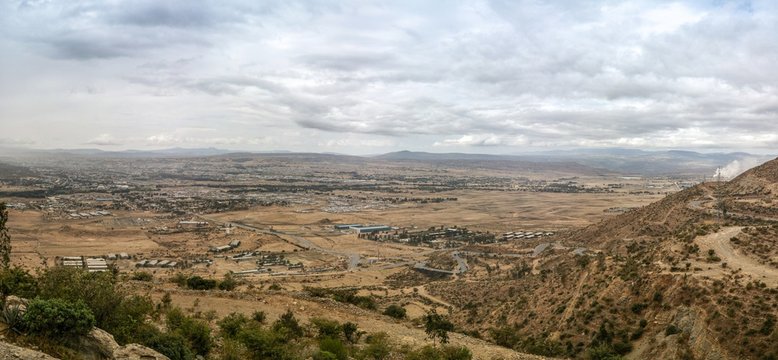 Panorama of mountains and valley at Debub Misraqawi Zone, makale, Tigray , Ethiopia
