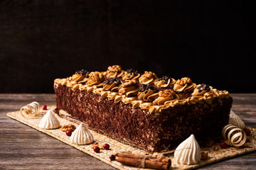 Delicious Chocolate cake with walnut
