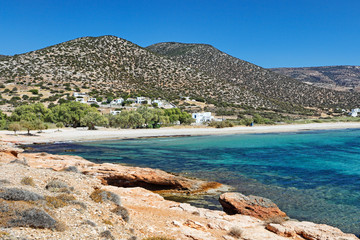 Agiassos beach in Naxos island, Greece - obrazy, fototapety, plakaty