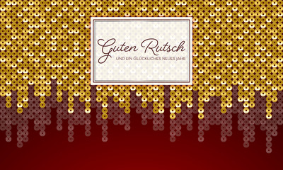 Silvester Grußkarte - Guten Rutsch (Rot)