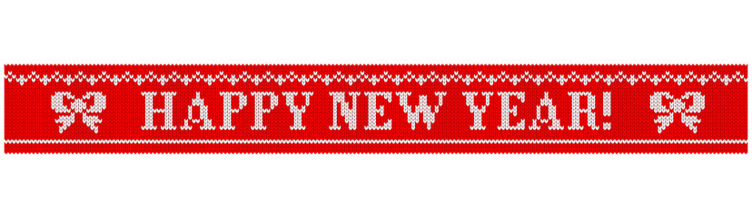 happy new year knitted bow