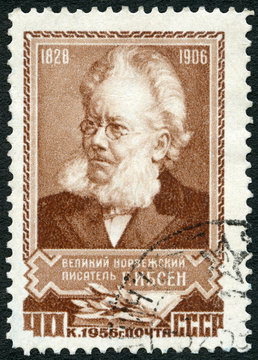 USSR - 1956: shows Henrik Johan Ibsen (1828-1906), playwright