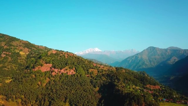 Himalayan mountain in Besisahar, Nepal - October 19, 2017