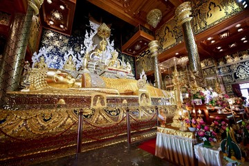 Buddha and the interior of the church.