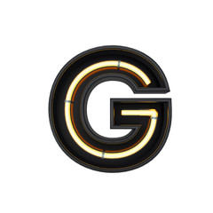 Obraz premium Neon style light letter G. Glowing neon Capital letter. 3D rendering