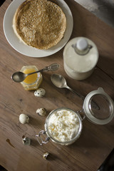 Sweet pancakes with cottage cheese for breakfast