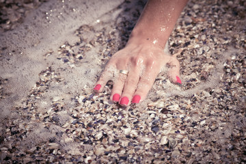 ring hand on water sea