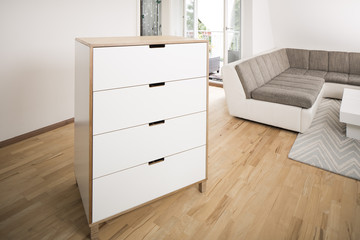 Schrank Kommode aus Multiplex selbstgebaut weiss