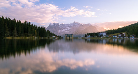 Fototapeta na wymiar Lake Misurina in Dolomites, Italy