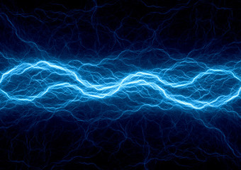 Blue ice plasma lightning, abstract electrical background