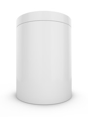 3D Rendering Blank Advertising cylinder on white background