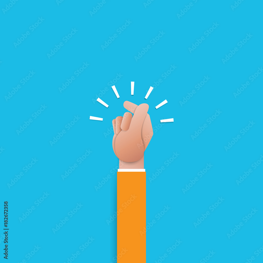 Poster getting creative idea wiyh hand.business start up concept paper art style design.vector illustration