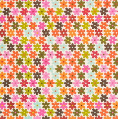 set of colored drawing flowers on white