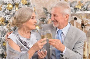 old couple celebrating Christmas
