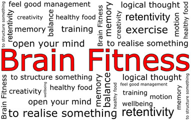 Brain Fitness wordcloud - illustration