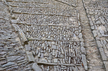 Cobblestones of the Spanish ancient yard