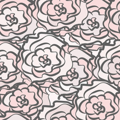 seamless pattern with flowers on a colored background, vector illustration