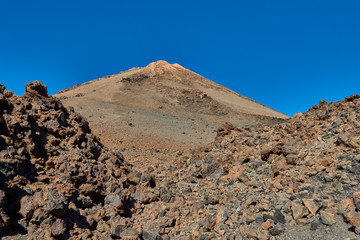 Landscape with mount Teide, volcano Teide and lava scenery in Teide National Park - Tenerife, Canary Islands