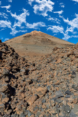 Landscape with mount Teide, volcano Teide and lava scenery in Teide National Park - Tenerife, Canary Islands