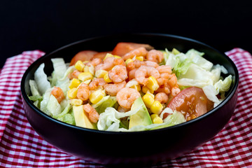 Fresh seafood salad with smoked salmon