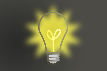 Bombilla de filamento encendida. 